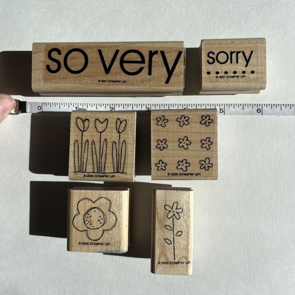 Stampin’ Up! Pocket Full of Posies (2005) Flowers & 2 So Very Wood Mount Stamps - Picture 3 of 8